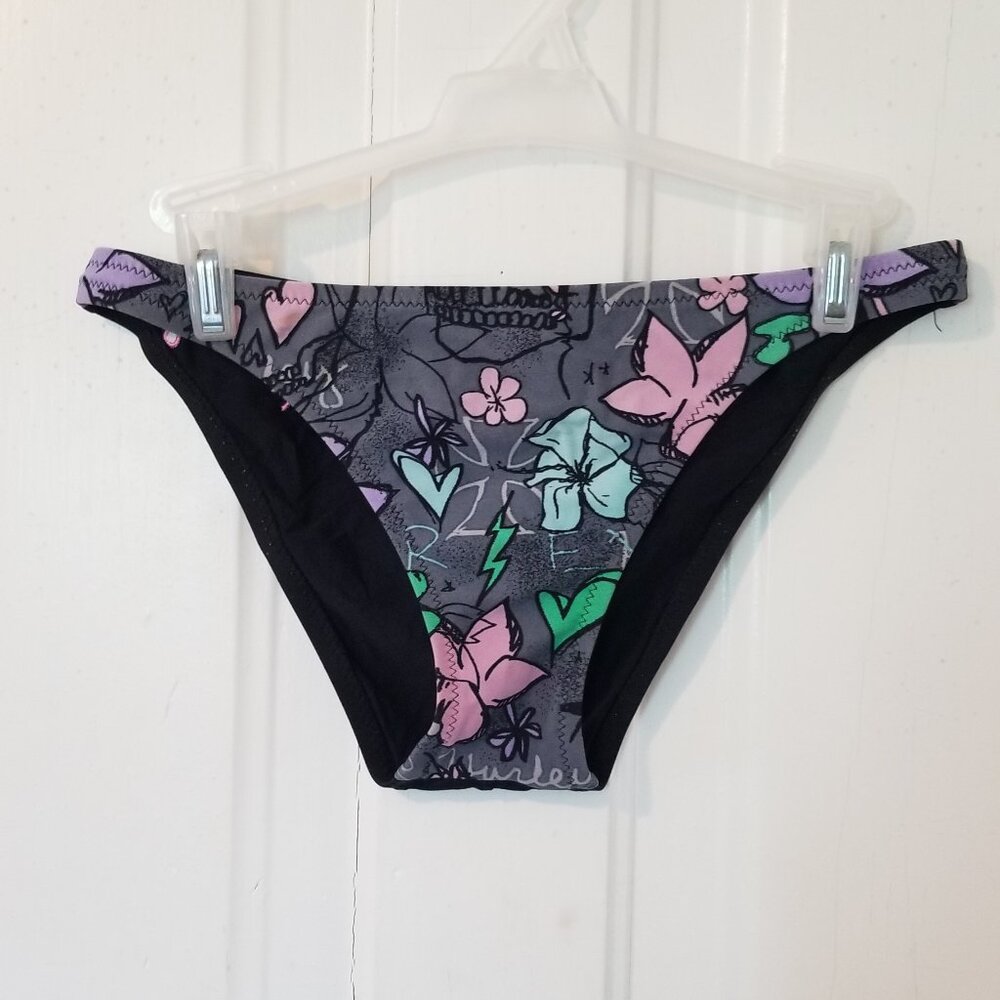 Hurley Hipster Bikini Bottoms Floral/Black Medium Coverage size Small